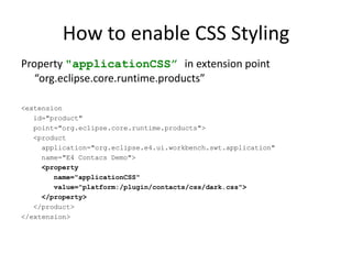  Table headers e4 supports theme switching during runtime