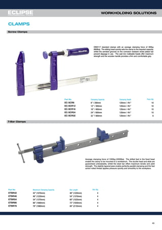 42-Inch Silver/Blue Eclipse Tools ETBR42 T Bar clamp 