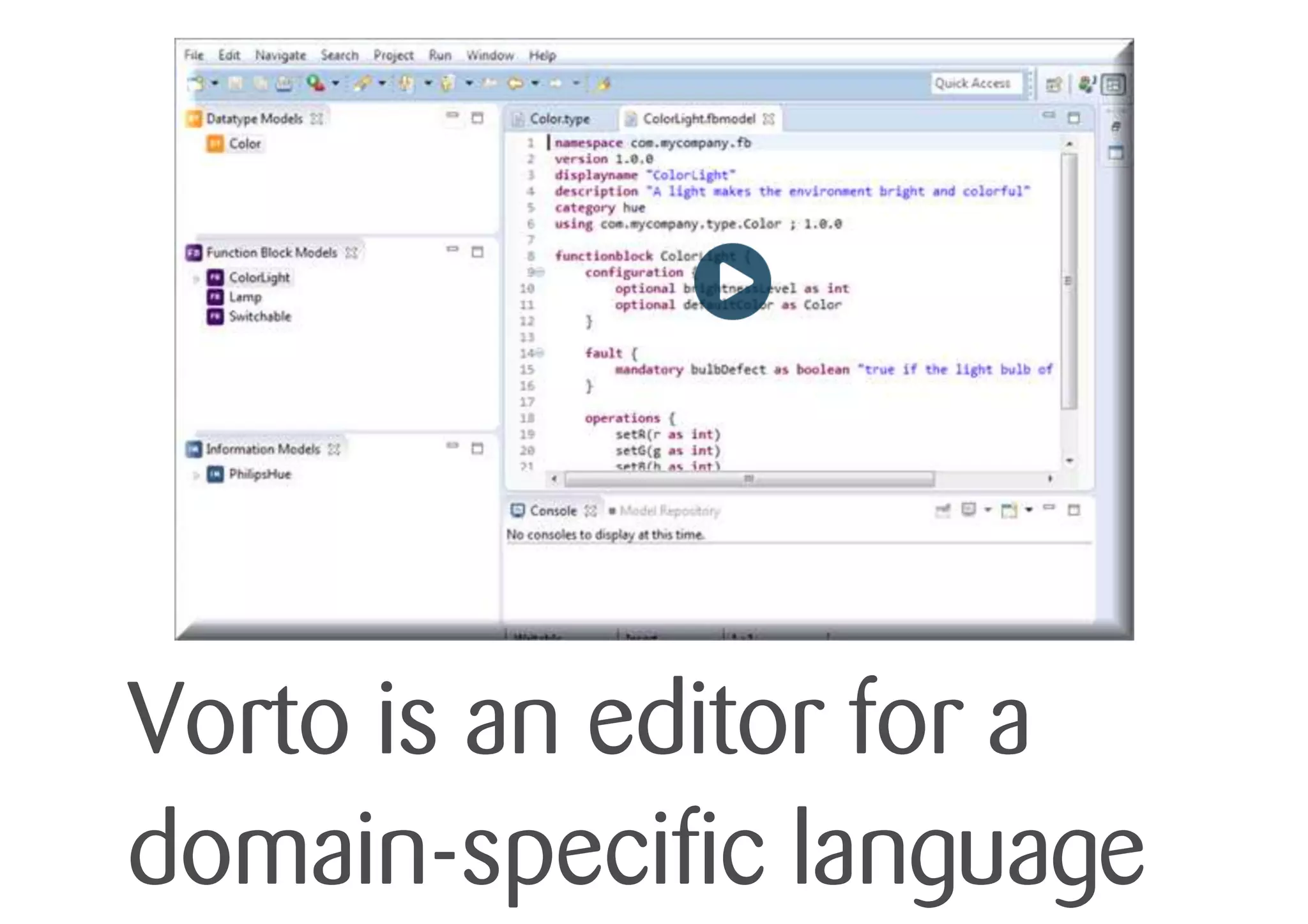 Vorto is an editor for a
domain-specific language
 