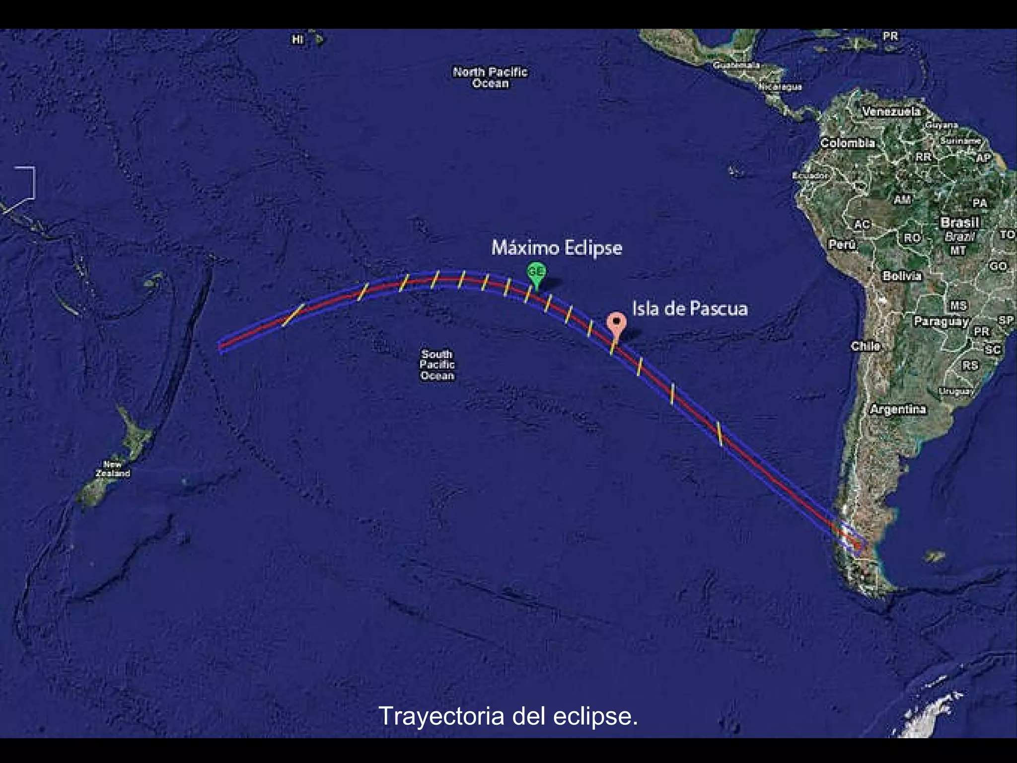 Una de los sucesos más bellos Trayectoria del eclipse. 