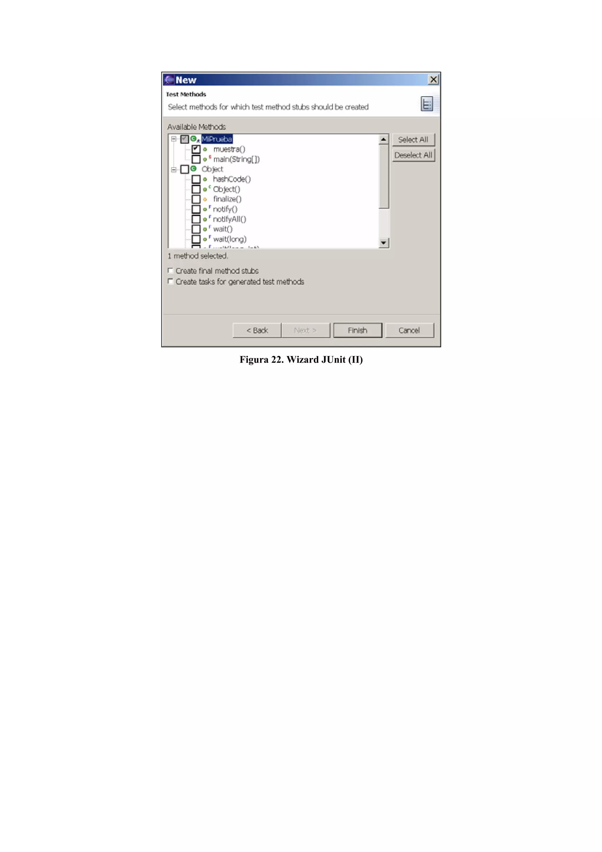 Figura 22. Wizard JUnit (II)
 