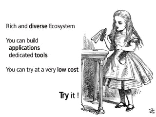 Rich and diverse Ecosystem
You can build
applications
dedicated tools
You can try at a very low cost
Try it !
 