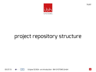 05.07.13 Eclipse SCADA - an introduction · IBH SYSTEMS GmbH
75/87
project repository structure
 