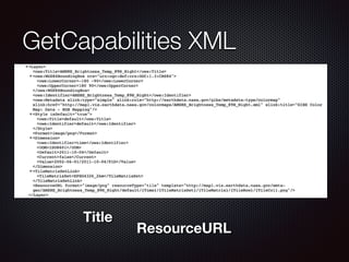 GetCapabilities XML
ResourceURL
Title
 