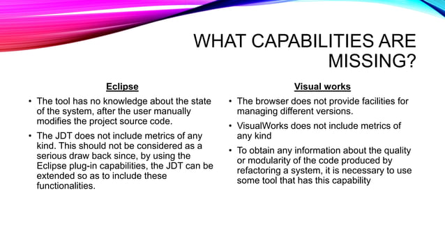 Eclipse vs Visual Works | PPT