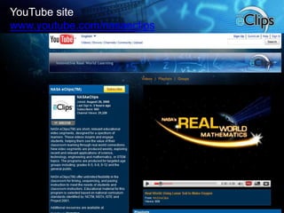 YouTube sitewww.youtube.com/nasaeclips
