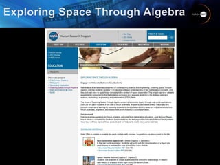     www.nasa.govExploring Space Through Algebra
