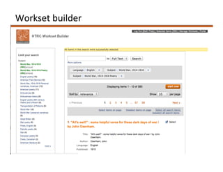 Workset	
  builder	
  
 