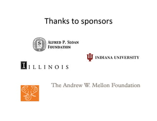 Thanks	
  to	
  sponsors	
  
 