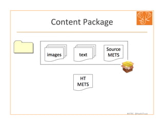 #HTRC	
  	
  @HathiTrust	
  
Content	
  Package	
  
 