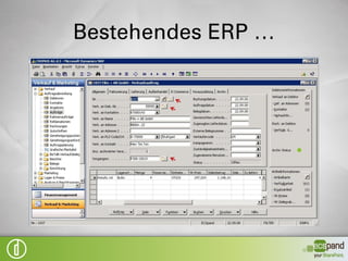 Integration von
(Dritt-)Applikationen
               SharePoint als „Single Point of
               Service“
               Konsolidierung des Wissens und
               der Informationen
               zentrale (applikationsüber-
               greifende) Prozessplattform
 