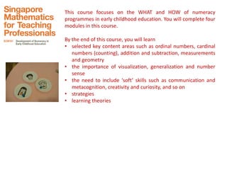 Development of Early Numeracy | PPTX