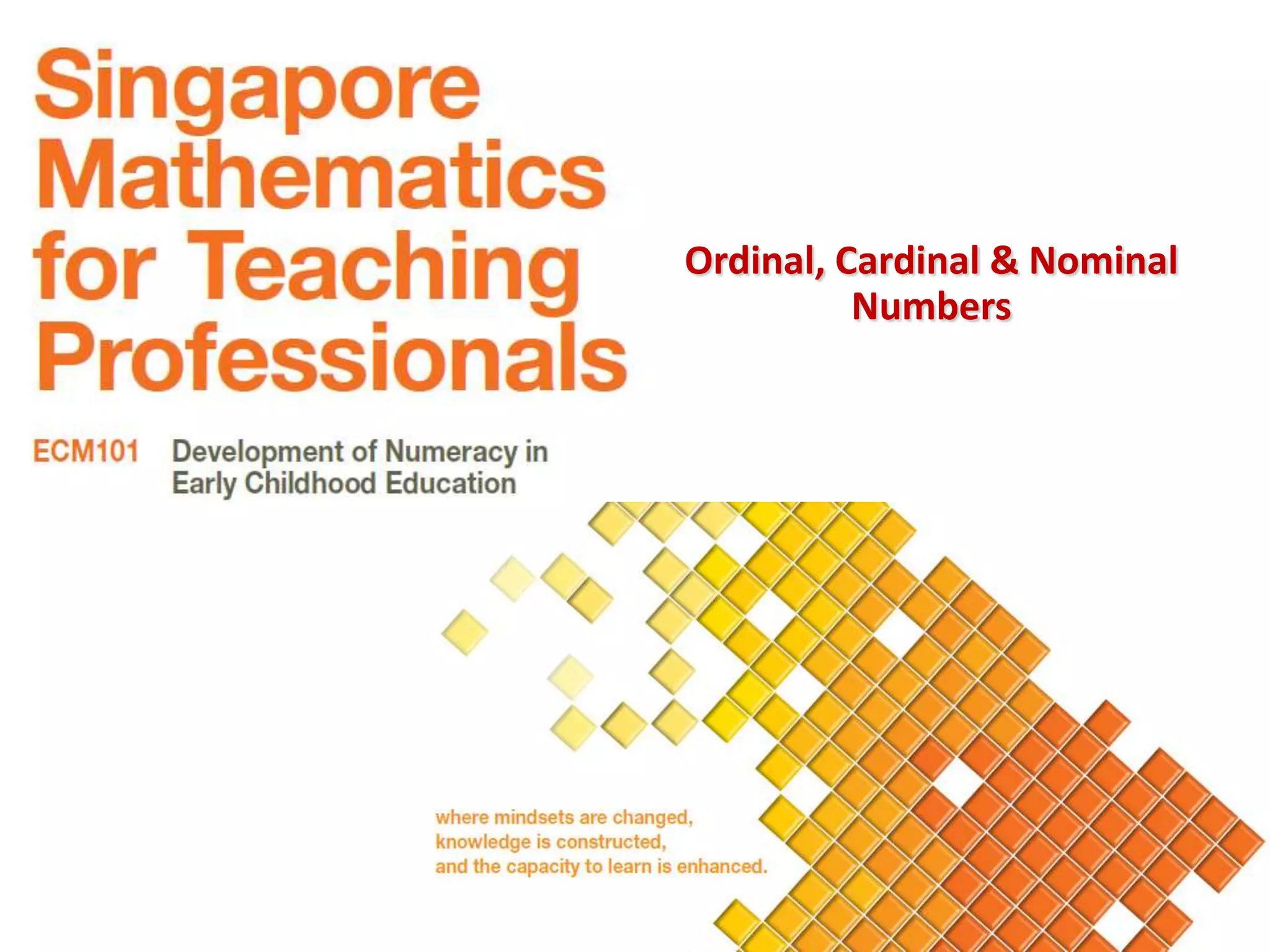 Ordinal, Cardinal & Nominal
          Numbers
 