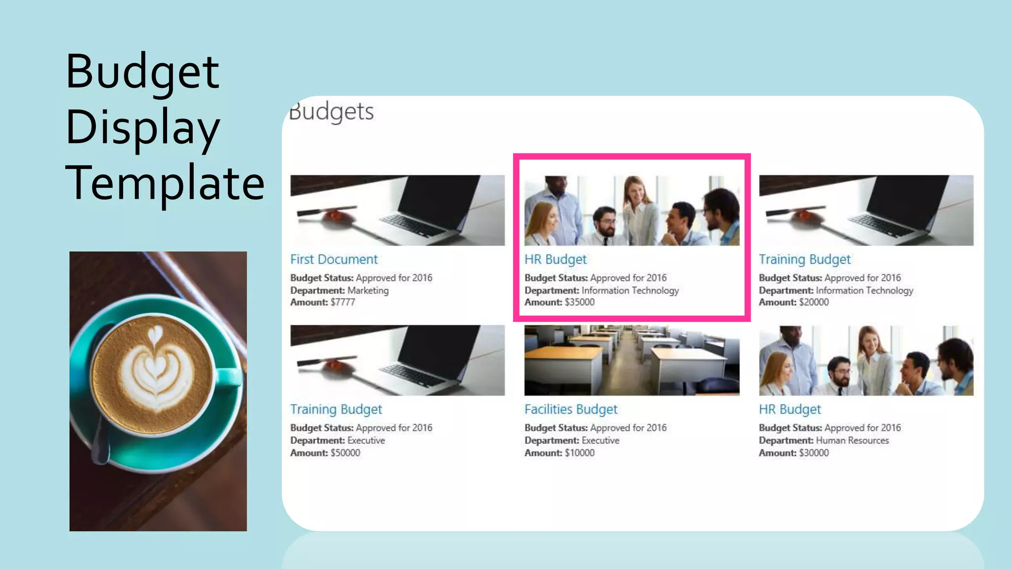 Budget
Display
Template
 