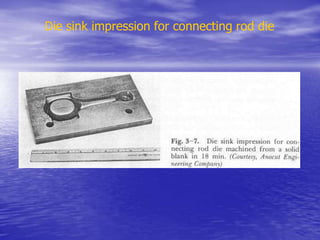Die sink impression for connecting rod die
 
