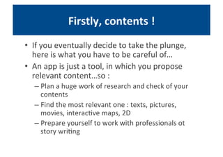 Conférence sur les applications culturelles pour ECM
