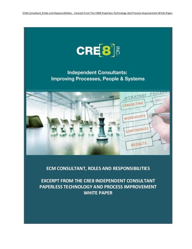 ECM Consultant, roles and responsibilities.