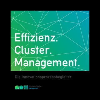 EffizienzCluster
Management
Die Innovationsprozessbegleiter
Effizienz.
Cluster.
Management.
 