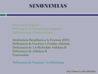 Errores del Metabolismo de la Fructosa PPT