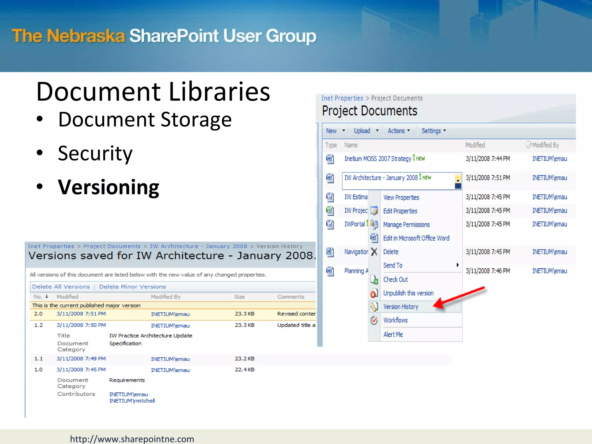 Document Storage Security Versioning Document Libraries 