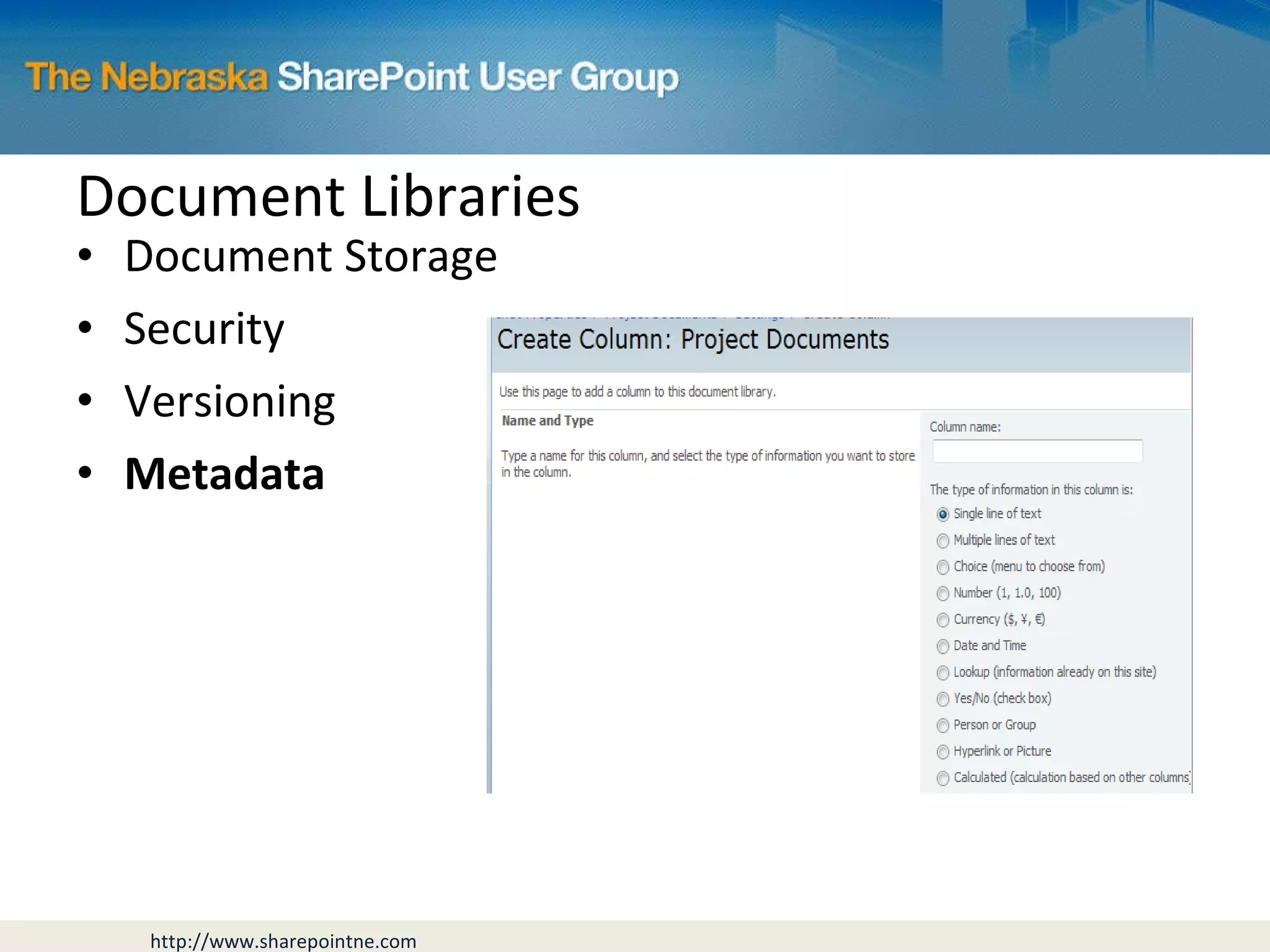 Document Storage Security Versioning Metadata Document Libraries 