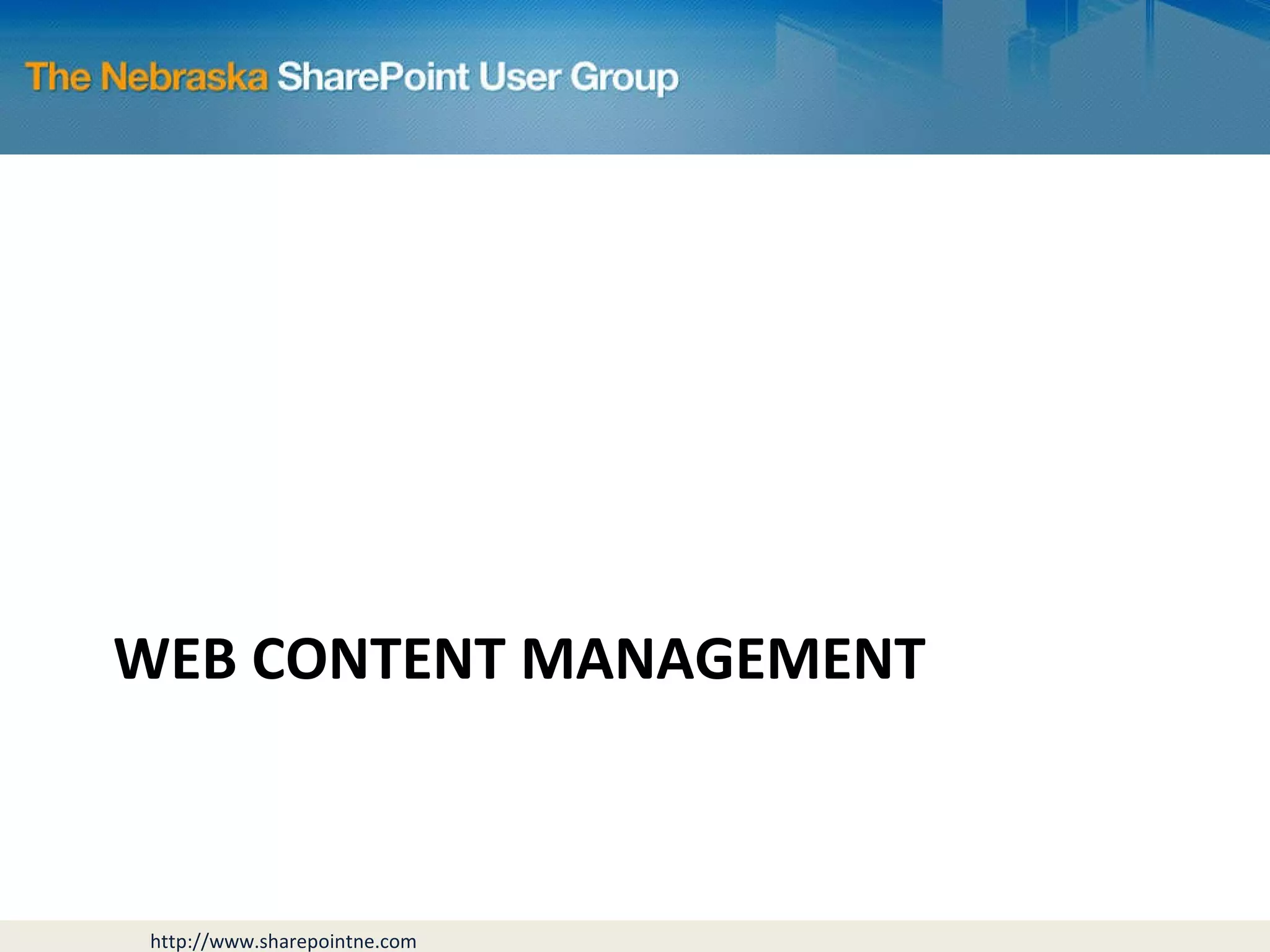 WEB CONTENT MANAGEMENT 
