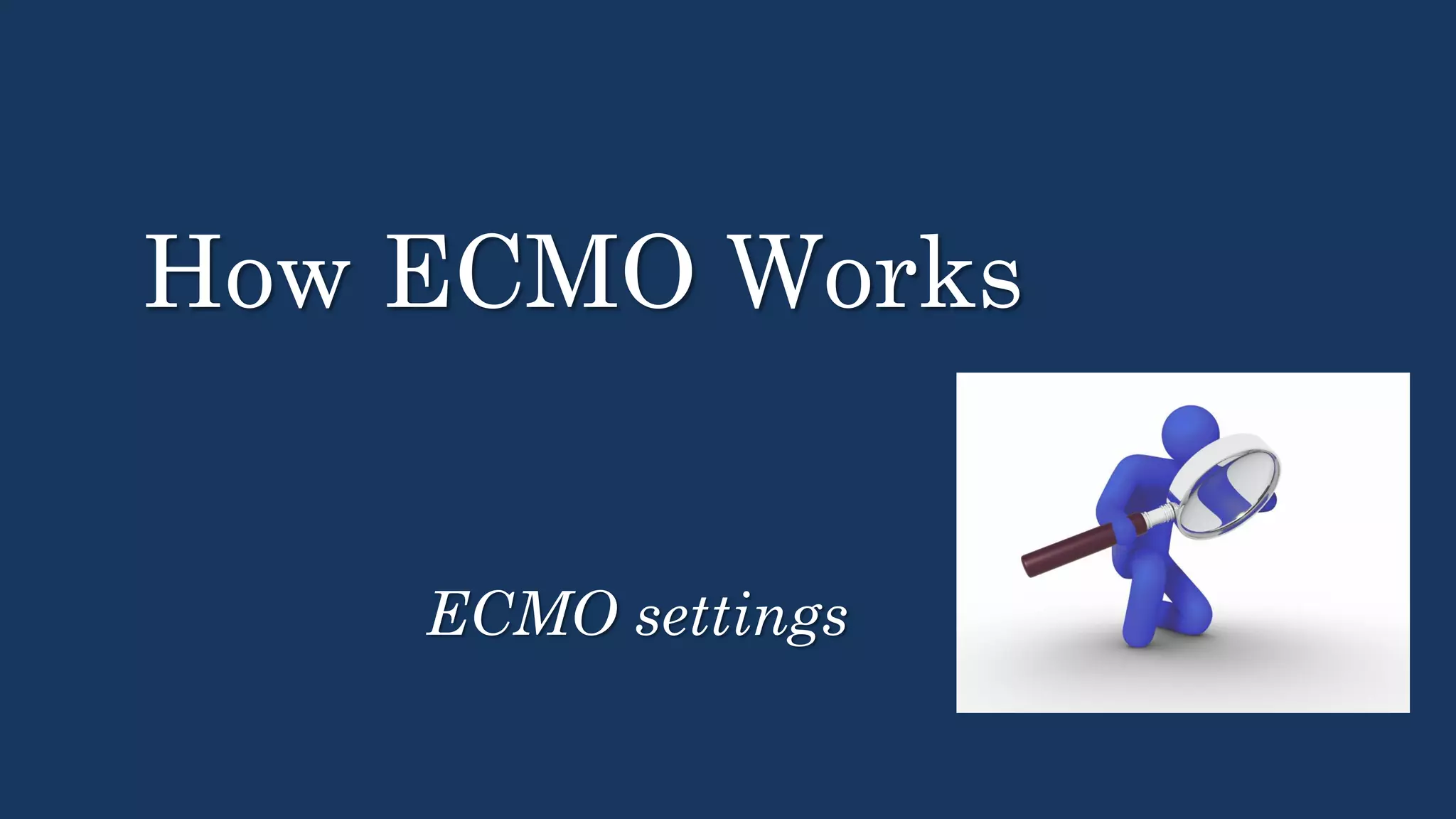 How ECMO Works
ECMO settings
 