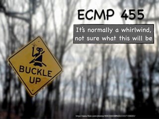 ECMP 455
It’s normally a whirlwind,
not sure what this will be
 