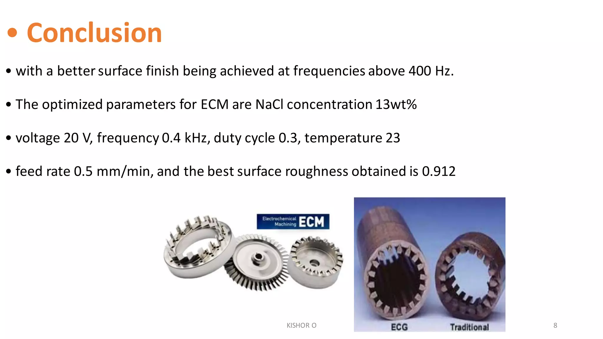 Ecm process parameter 1 | PPT