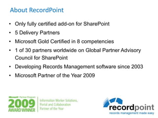 Records sentencing and disposal managementConclusions