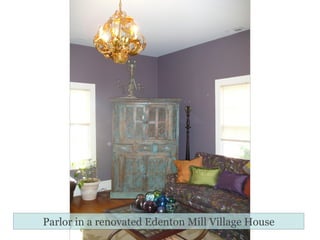 Parlor in a renovated Edenton Mill Village House 
