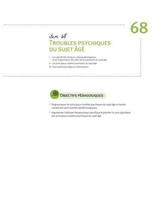 136
68 Les situations à risque spéciﬁques
2.3. Symptômes psychiatriques des pathologies
neurodégénératives et cérébrovascu...