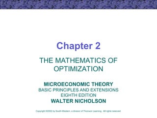 Nicholson Math Comprehensive Guide to Mathematical Optimization in Microeconomics | PPT