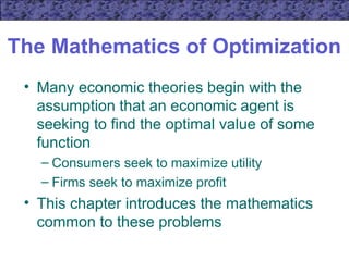 Comprehensive Guide to Mathematical Optimization in Microeconomics | PPT