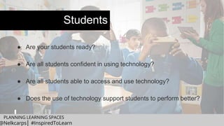 Students
● Are your students ready?
● Are all students confident in using technology?
● Are all students able to access an...