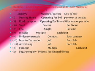 Unit Cost Method Sample Eco 10 ,bcom, ignou-elements of costing | PPT