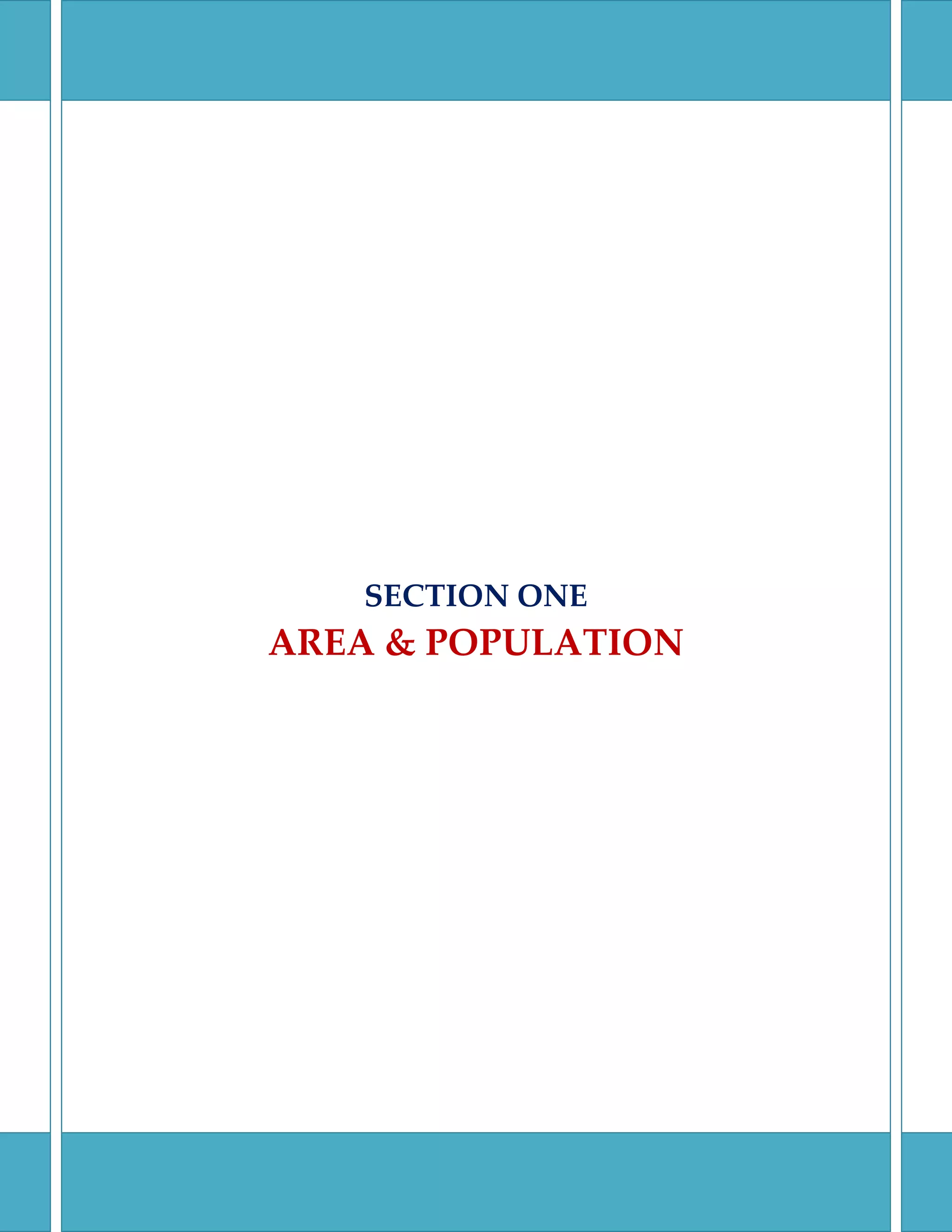 SECTION ONE
AREA & POPULATION
 