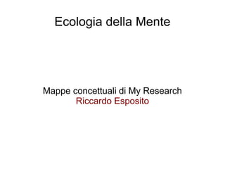 Ecologia della Mente




Mappe concettuali di My Research
       Riccardo Esposito
 