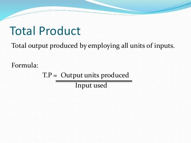 theory of production