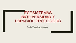 ECOSISTEMAS,
BIODIVERSIDAD Y
ESPACIOS PROTEGIDOS
María Valentina Marcucci
 