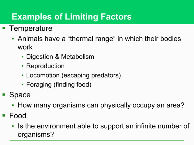 Ekosistem Limiting factors | PPT | Environment | Science