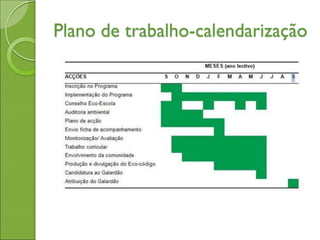 Plano de trabalho-calendarização
 