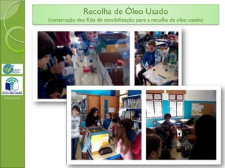 Recolha de Óleo Usado
(construção dos Kits de sensibilização para a recolha de óleo usado)
2014/2015
 