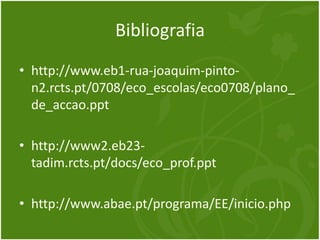 Painel Eco-Escola em sítio bem visível na escola.