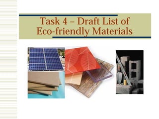 Eco friendly building materials | PDF