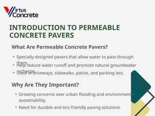 The Benefits of Permeable Concrete Pavers | PPTX