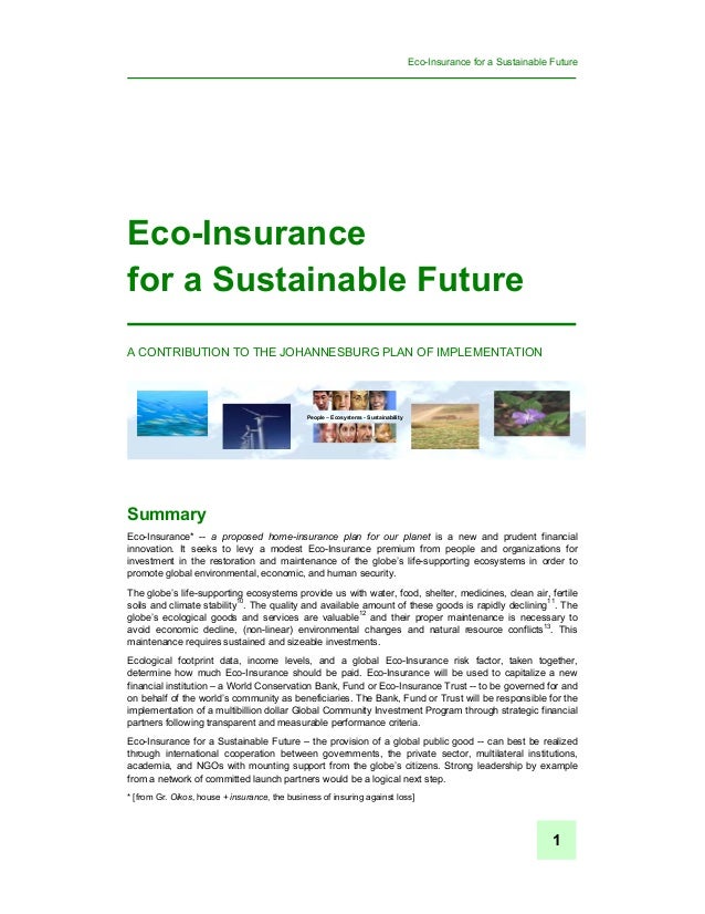 Eco insurance consultation paper