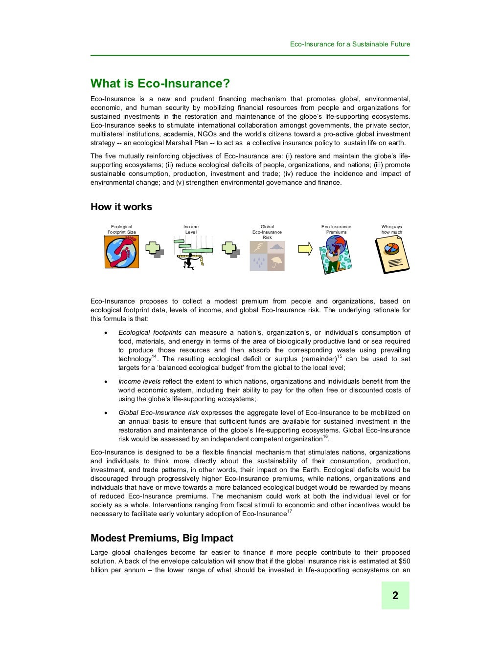 Eco insurance consultation paper