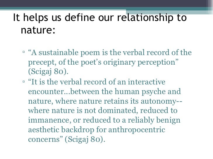 Eco poetry & ecological awareness