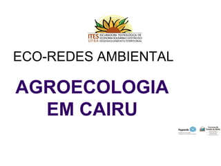 ECO-REDES AMBIENTAL

AGROECOLOGIA
  EM CAIRU
 
